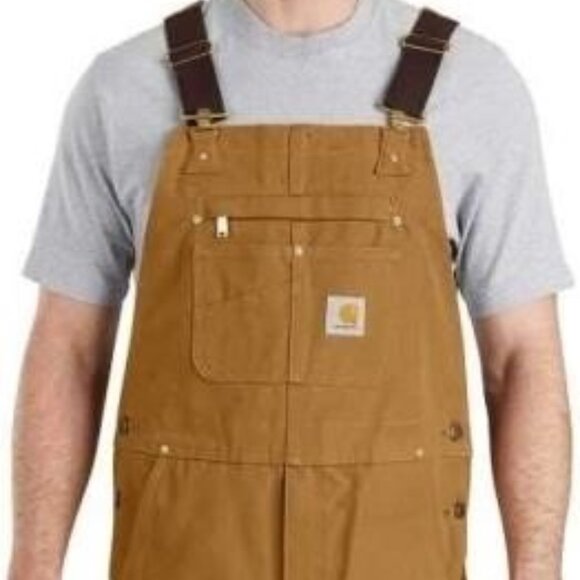 NEW Carhartt Mens Relaxed Fit Duck Bib Overall dark brown, 44W x 28L - Picture 1 of 5